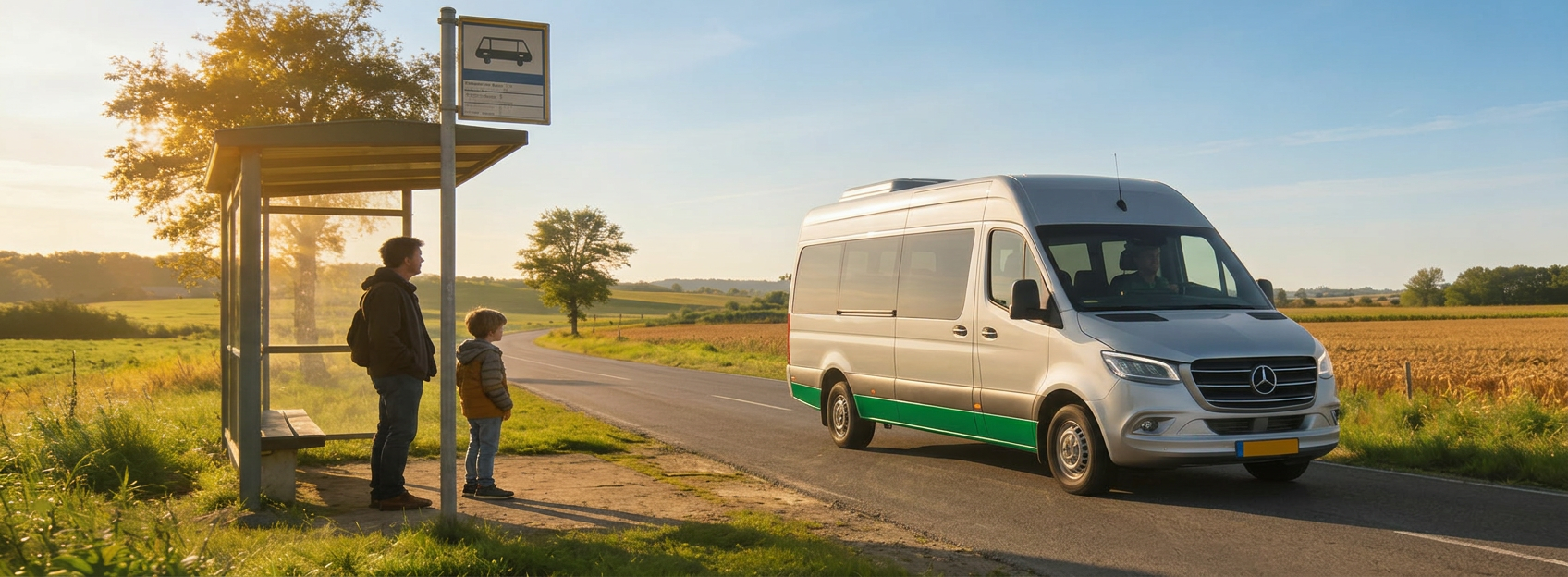 Haltestelle mit Kleibus